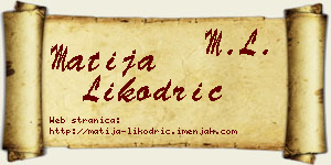 Matija Likodrić vizit kartica